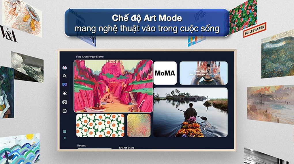 Smart Tivi Khung Tranh The Frame QLED Samsung AI 4K 65 inch QA65LS03F