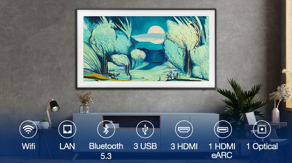 Smart Tivi Khung Tranh The Frame QLED Samsung AI 4K 55 inch QA55LS03F