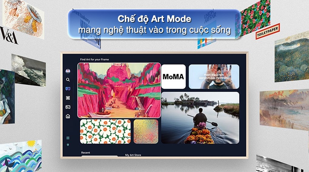 Smart Tivi Khung Tranh The Frame QLED Samsung AI 4K 55 inch QA55LS03F