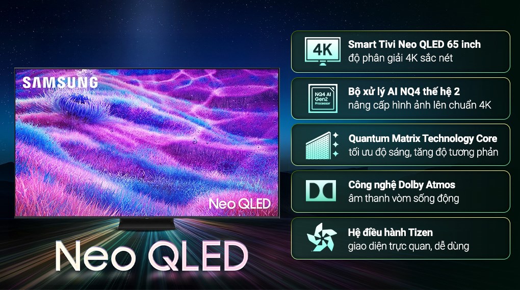 Smart Tivi Neo QLED Samsung AI 4K 65 inch QA65QN80F