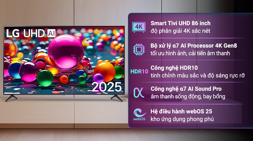 Smart Tivi LG AI 4K 86 inch 86UA8450PSA