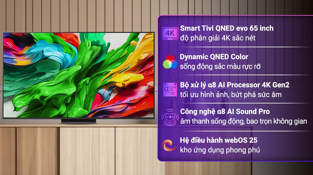 Smart Tivi QNED evo LG AI 4K 65 inch 65QNED86ASA