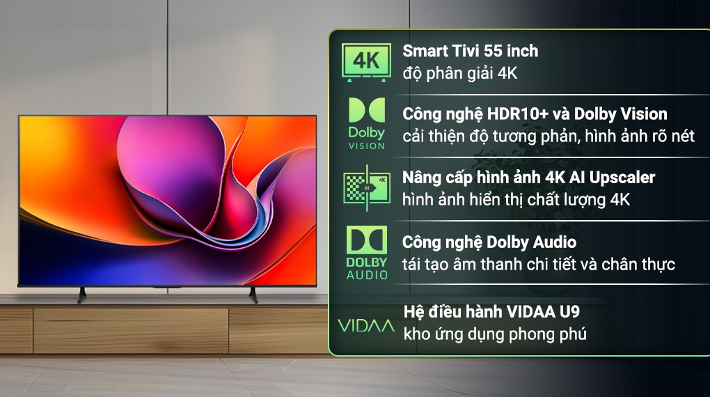 Smart Tivi Hisense 4K 55 inch 55A6Q