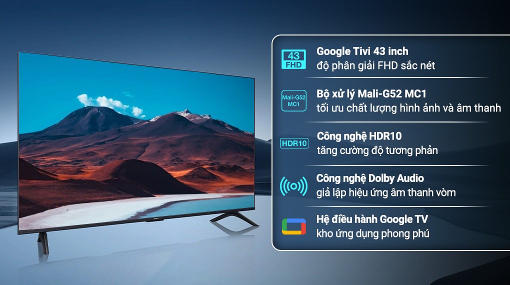 Google Tivi Xiaomi A FHD 43 inch L43MB-AFSEA 2026