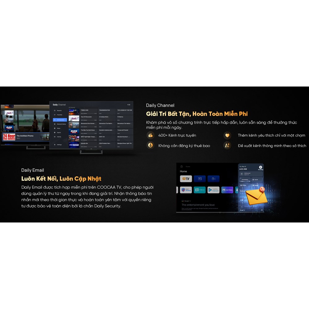 Google Tivi Coocaa 4K 55 inch 55Y84 Pro