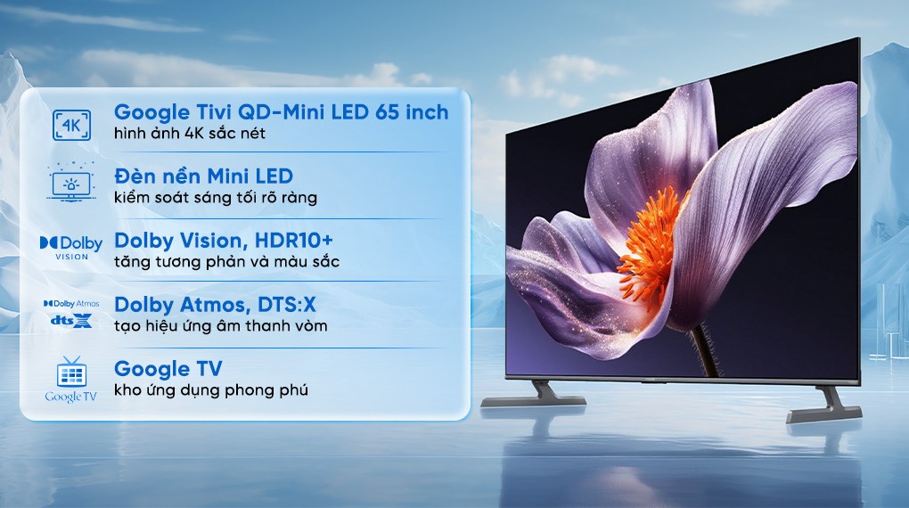 Google Tivi QD-MiniLED Xiaomi S Pro 4K 65 inch L65MB-SSEA 2026