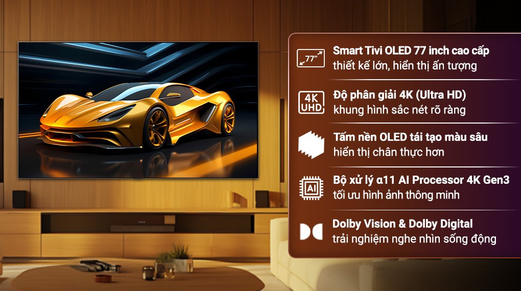 Smart Tivi OLED LG AI 4K 77 inch OLED77G6PSA