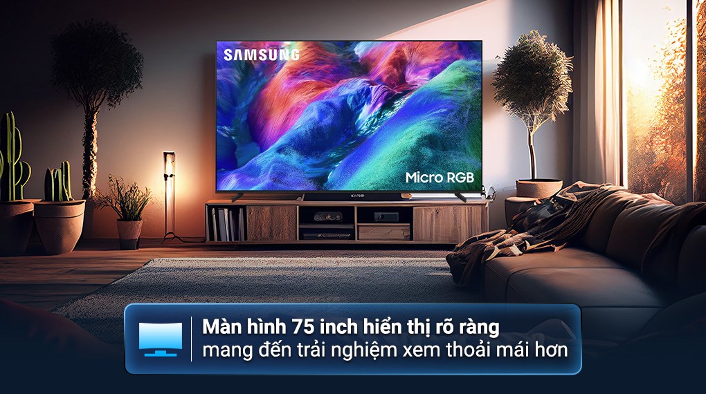 Smart tivi Micro RGB Samsung AI 4K 75 inch MRA75R85HA