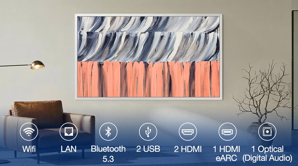 Smart Tivi Khung Tranh The Frame QLED Samsung AI 4K 75 inch QA75LS03HE