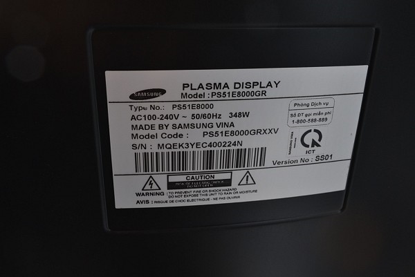 Plasma Samsung PS51E8000G 51 inches Full HD Smart TV 3D 600 Hz