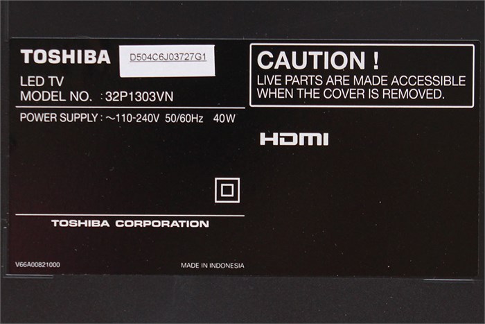 Tivi LED Toshiba 32P1303 32 inch Màu Đen
