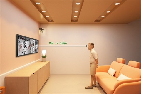 Khoảng cách xem tivi hợp lý là 3m – 3.5m