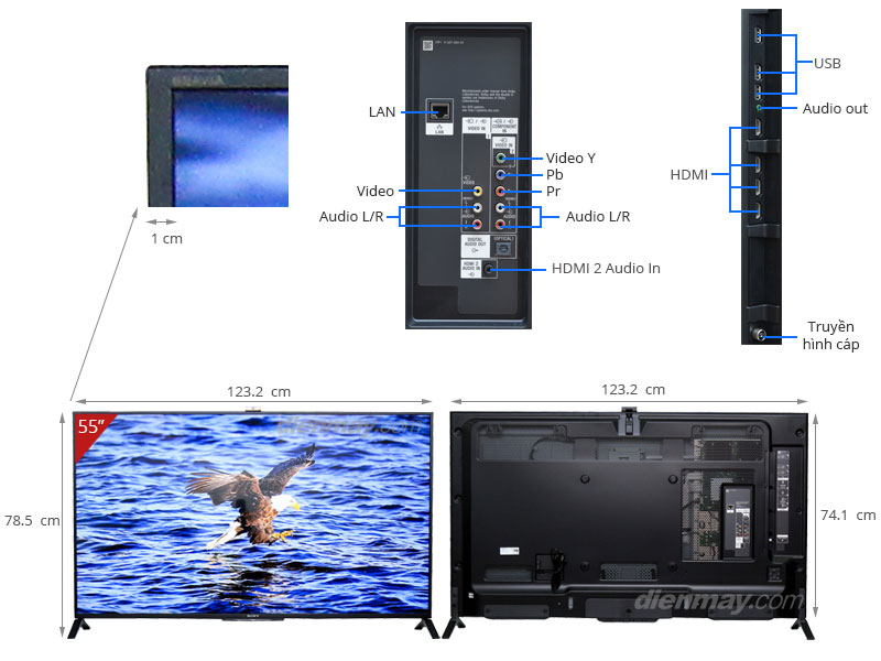 Internet Tivi 3D LED Sony KD-55X8500B 55 inch