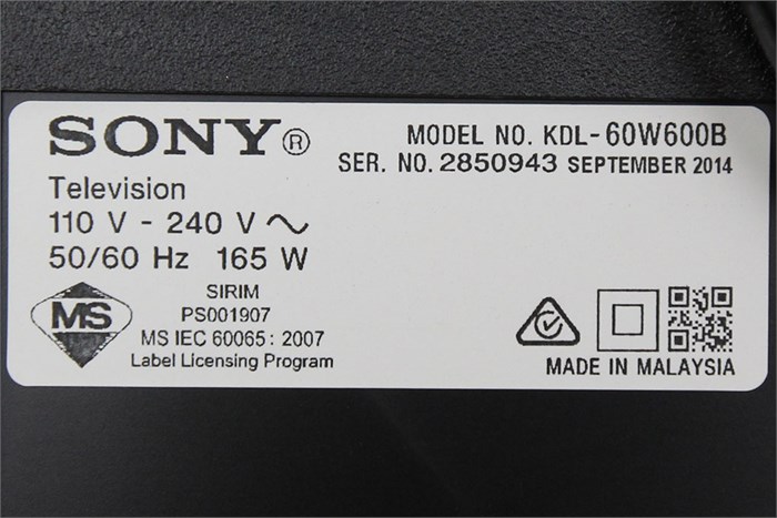 Internet Tivi LED Sony KDL-60W600B 60 inch Màu Đen