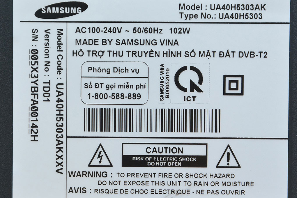 Internet Tivi LED Samsung UA40H5303 40 inch Màu Đen