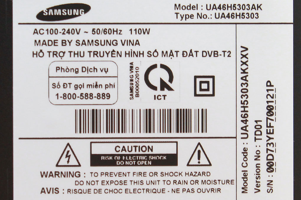 Internet Tivi LED Samsung UA46H5303 46 inch Màu Đen