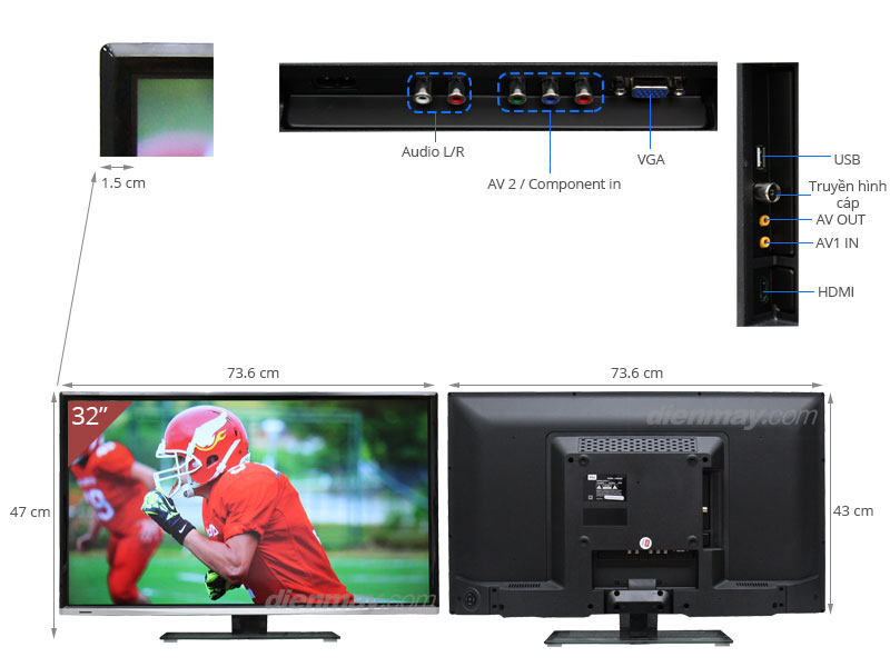 Tivi LED TCL L32B2800 32 inch