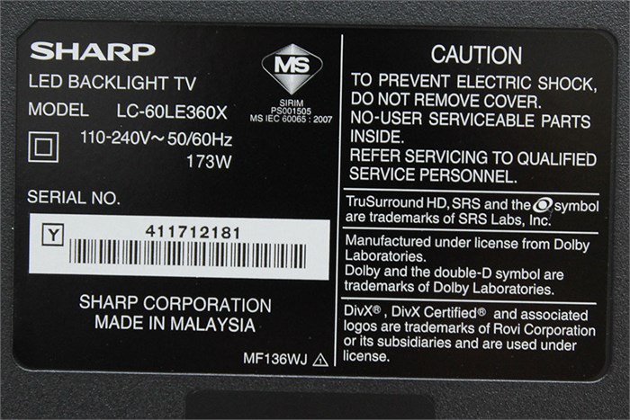 Tivi LED Sharp LC-60LE360X 60 inch