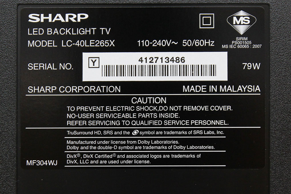 Tivi LED Sharp LC-40LE265X 40 inch Màu Đen