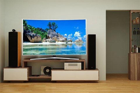 Samsung UA55JS9000 có thiết kế màn hình cong siêu mỏng