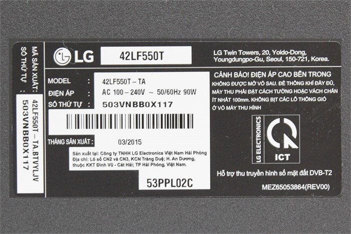 Tivi LG 42 inch 42LF550T Màu Đen