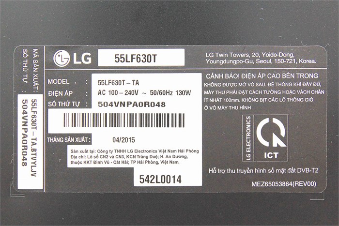 Smart Tivi LG 55 inch 55LF630T Màu Đen