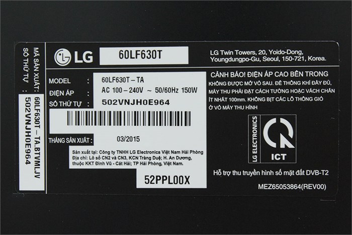 Smart Tivi LED LG 60LF630T 60 inch Màu Đen