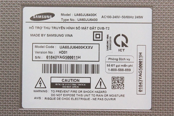 Smart Tivi LED Samsung UA60JU6400 60 inch Màu Đen