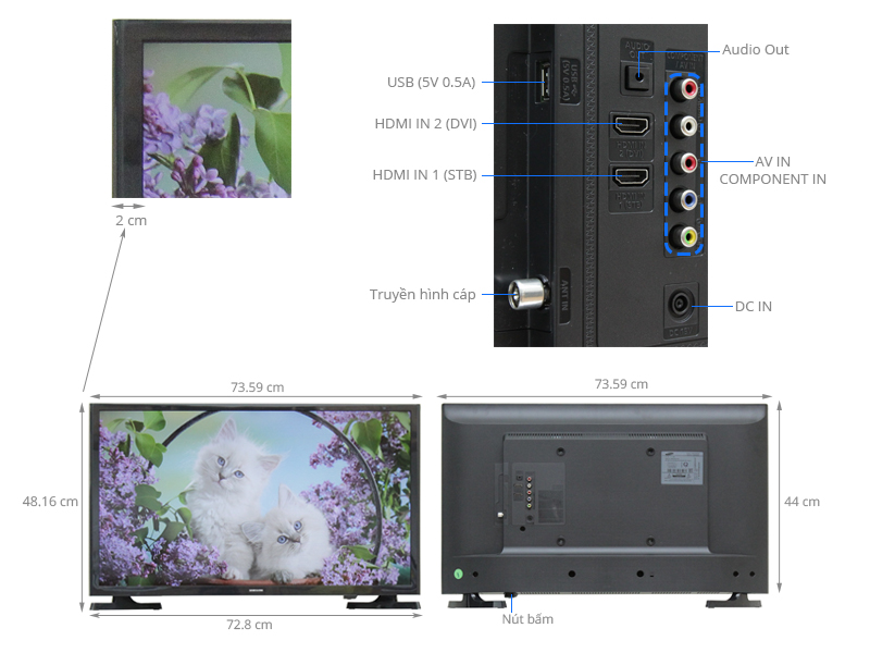 Thông số kỹ thuật Tivi Samsung 32 inch UA32J4003