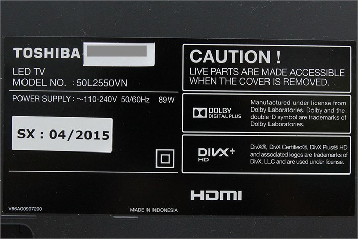 Tivi Toshiba 50 inch 50L2550 Màu Đen