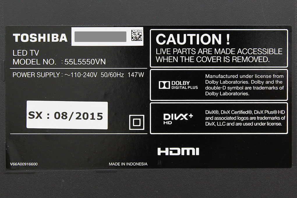Smart Tivi Toshiba 55 inch 55L5550 Màu Xám