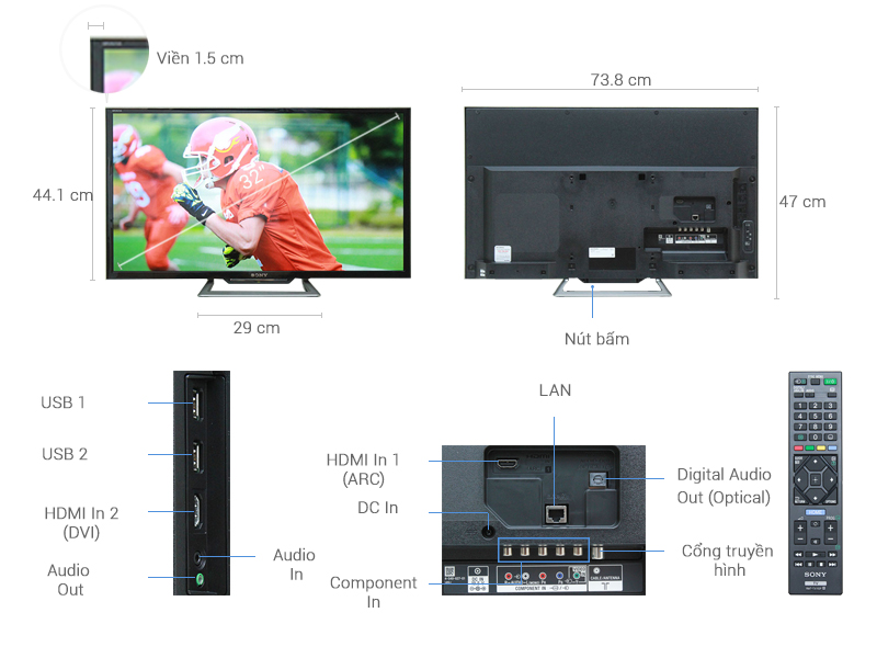 Internet Tivi Sony 32 inch KDL-32R500C
