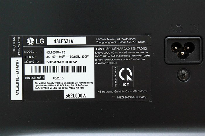 Smart Tivi LG 43 inch 43LF631V Màu Xám - đồng