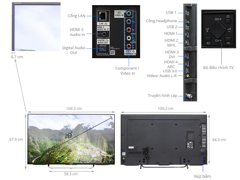 Android Tivi Sony 49 inch KD-49X8300C