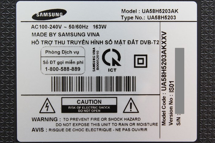 Internet Tivi Samsung UA58H5203 58 inch Màu Đen