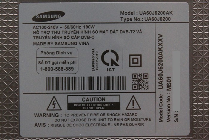 Smart Tivi Samsung 60 inch UA60J6200 Màu Đen