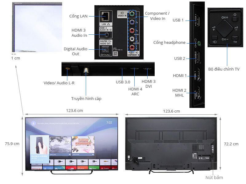 Android Tivi Sony 55 inch KD-55X8500C