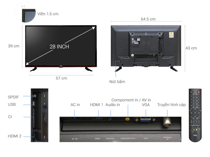 Tivi TCL 28 inch L28D2700