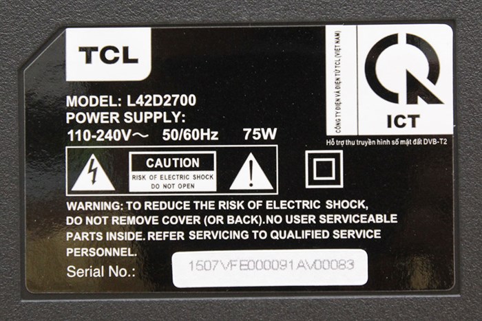 Tivi TCL 42 inch L42D2700D