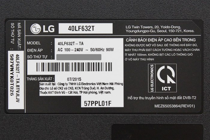 Smart Tivi LG 40 inch 40LF632T Màu Đen