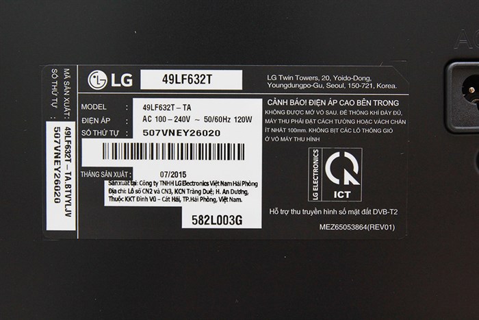 Smart Tivi LG 49 inch 49LF632T Màu Đen