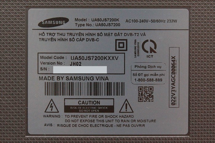 Smart Tivi Samsung 50 inch UA50JS7200 Màu Xám