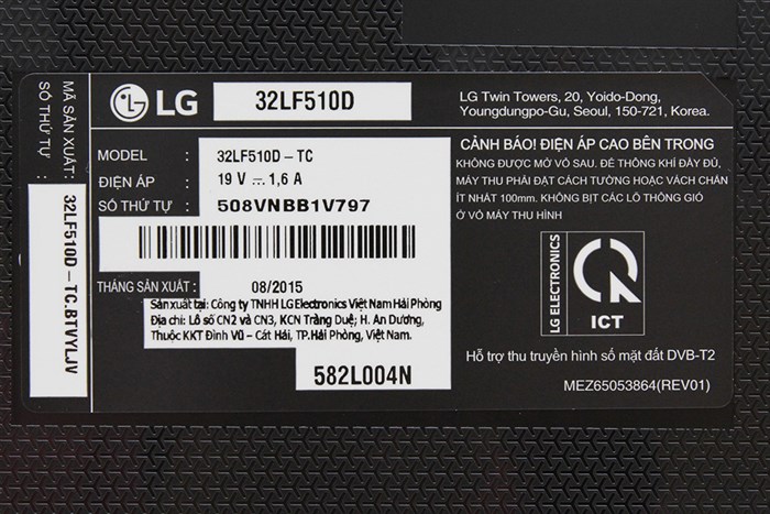 Tivi LG 32 inch 32LF510D Màu Đen