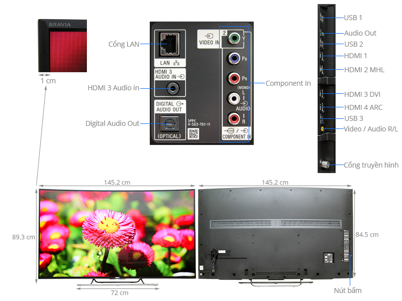 Android Tivi Cong Sony 65 inch KD-65S8500C