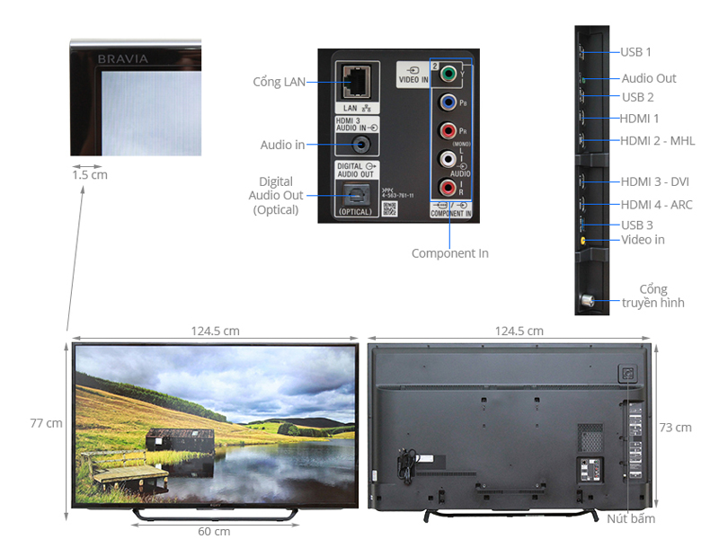 Android Tivi Sony 55 inch KD-55X8000C