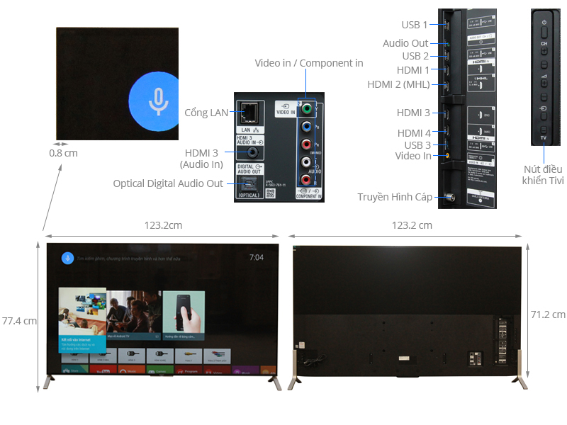 Android Tivi Sony 55 inch KD- 55X9000C