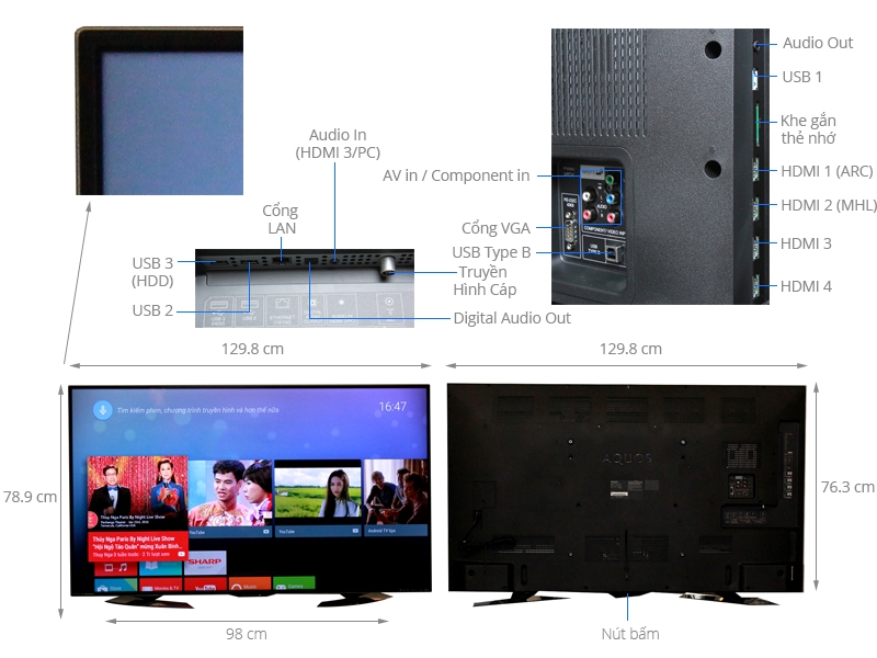 Smart Tivi Sharp 58 inch LC-58UE630X