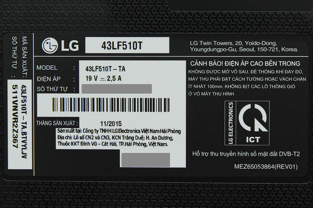 Tivi LG 43 inch 43LF510T Màu Đen