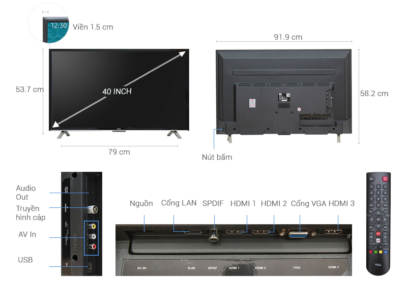 Internet Tivi TCL 40 inch L40D2790