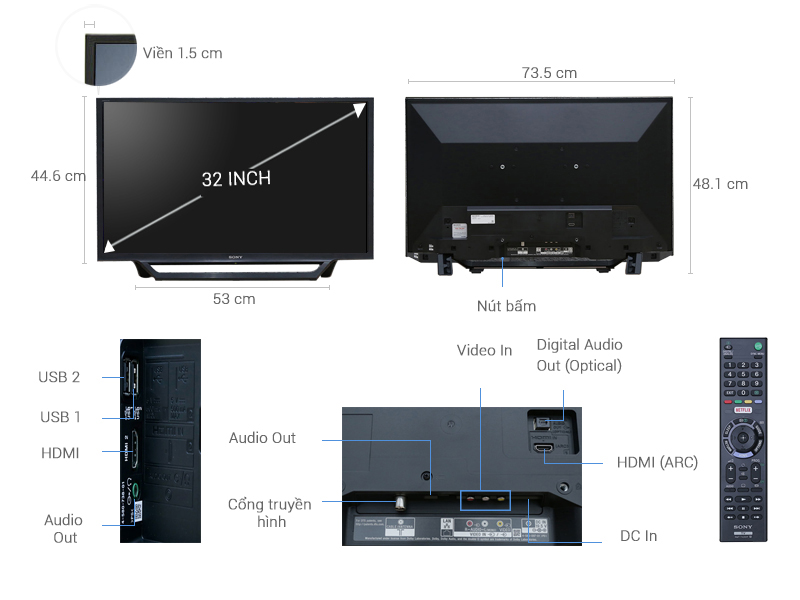 Smart Tivi Sony 32 inch KDL-32W600D